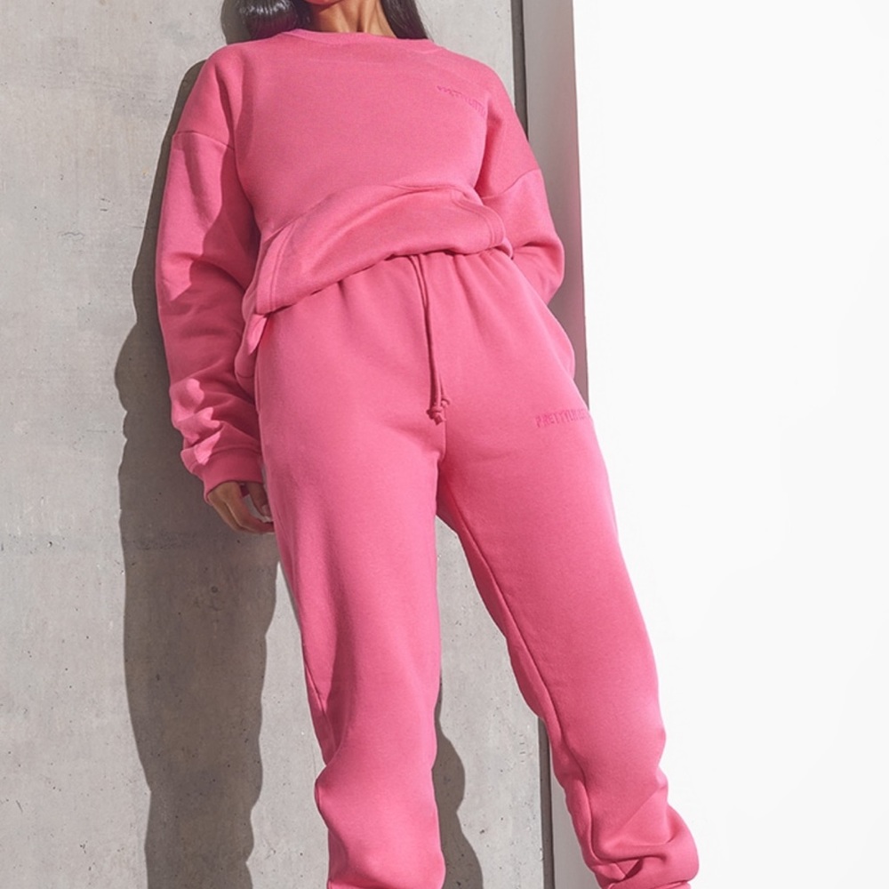 RENEW PLT Pink oversized joggers and crew neck set